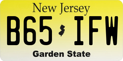 NJ license plate B65IFW