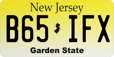 NJ license plate B65IFX