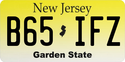 NJ license plate B65IFZ