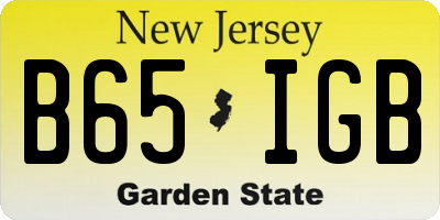 NJ license plate B65IGB