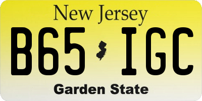 NJ license plate B65IGC