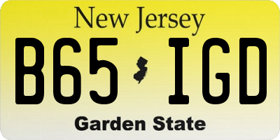 NJ license plate B65IGD