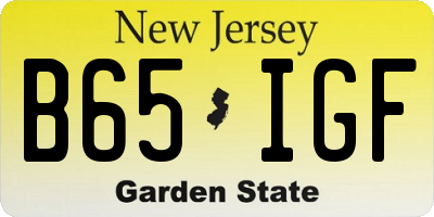 NJ license plate B65IGF