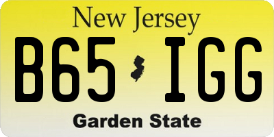 NJ license plate B65IGG