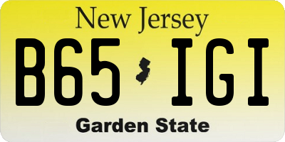 NJ license plate B65IGI