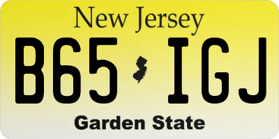 NJ license plate B65IGJ