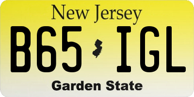NJ license plate B65IGL
