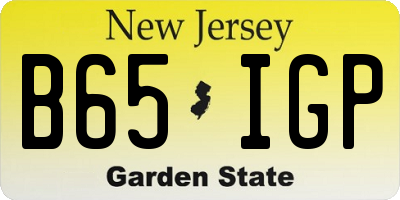 NJ license plate B65IGP