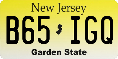 NJ license plate B65IGQ