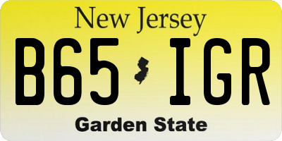 NJ license plate B65IGR