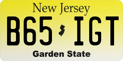 NJ license plate B65IGT