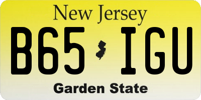 NJ license plate B65IGU