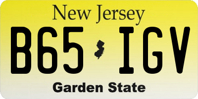 NJ license plate B65IGV