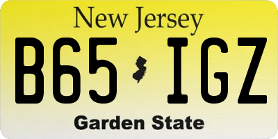 NJ license plate B65IGZ