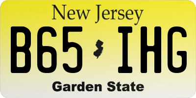 NJ license plate B65IHG