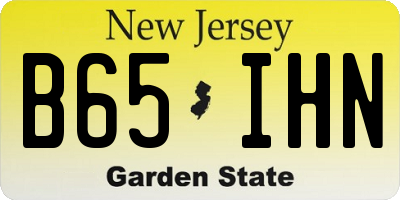 NJ license plate B65IHN
