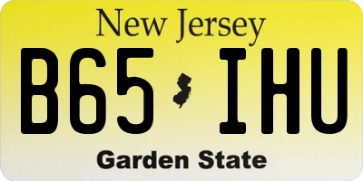 NJ license plate B65IHU