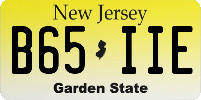 NJ license plate B65IIE
