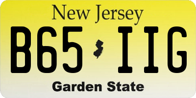 NJ license plate B65IIG