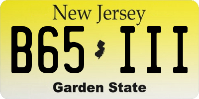 NJ license plate B65III