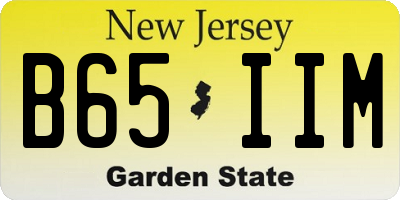 NJ license plate B65IIM