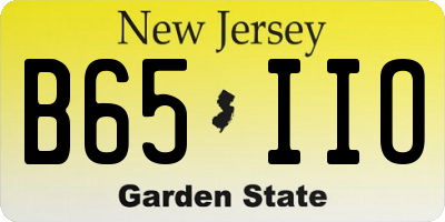 NJ license plate B65IIO