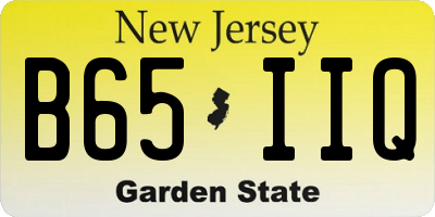 NJ license plate B65IIQ