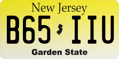 NJ license plate B65IIU