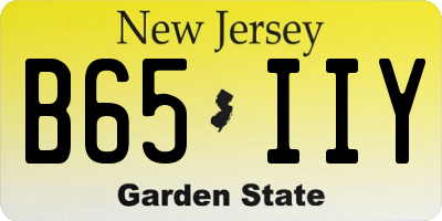 NJ license plate B65IIY