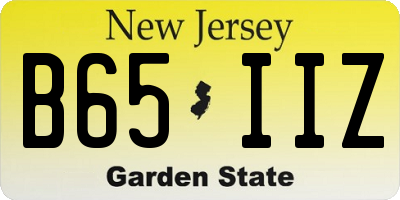 NJ license plate B65IIZ