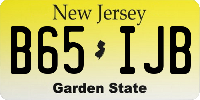 NJ license plate B65IJB