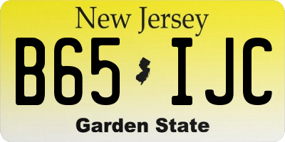 NJ license plate B65IJC