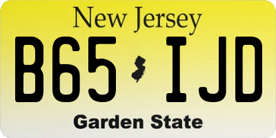 NJ license plate B65IJD