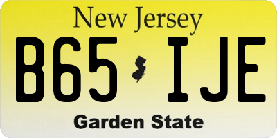 NJ license plate B65IJE