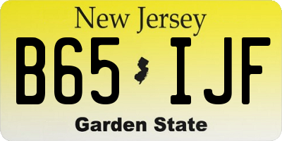 NJ license plate B65IJF