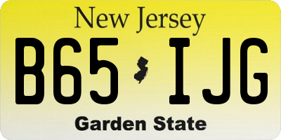 NJ license plate B65IJG