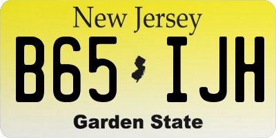 NJ license plate B65IJH