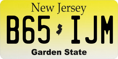 NJ license plate B65IJM