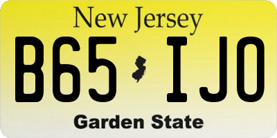 NJ license plate B65IJO