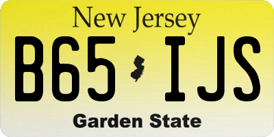NJ license plate B65IJS