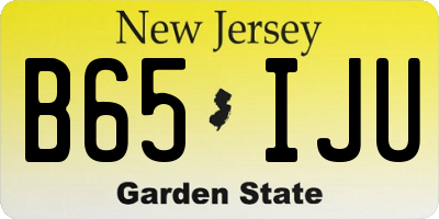 NJ license plate B65IJU