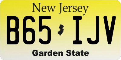 NJ license plate B65IJV