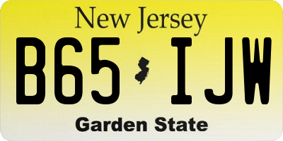 NJ license plate B65IJW
