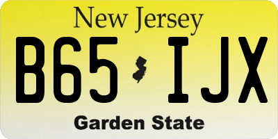 NJ license plate B65IJX