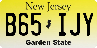 NJ license plate B65IJY