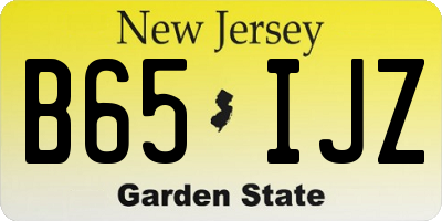 NJ license plate B65IJZ