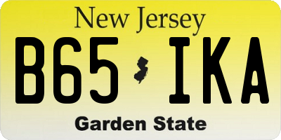NJ license plate B65IKA