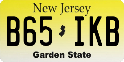 NJ license plate B65IKB