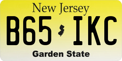 NJ license plate B65IKC
