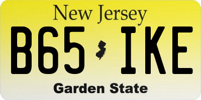 NJ license plate B65IKE